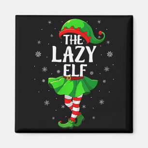 Womens Lazy Elf Christmas Girls Women Elf Squad Xm Magnet