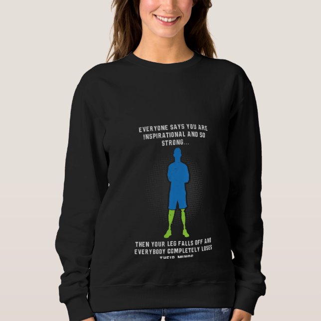 Womens Leg Amputee   Amputee Handicap Sweatshirt (Front)
