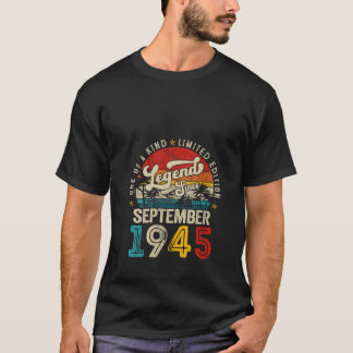 Womens Legend Since September 1945 Vintage Retro 8 T-Shirt