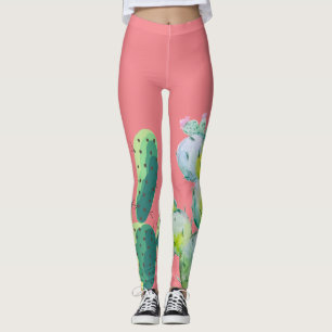 Women's Leggings Bohemian Cactus Succulents Desser