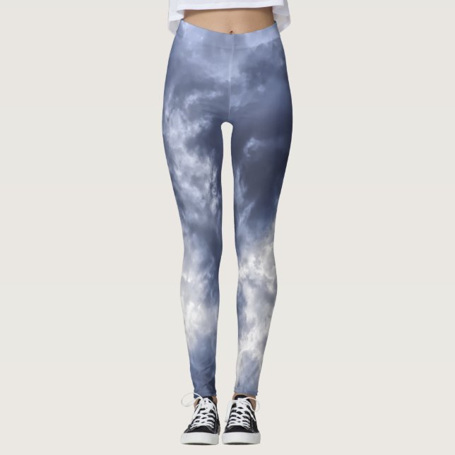 Women's Leggings | Eco Fitness Clouds & Sky (Front)