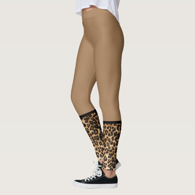 Women's Leggings-Leopard Print Leggings (Left)