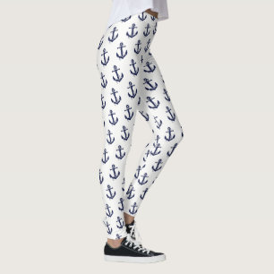 Women's Leggings-Nautical Anchor Leggings