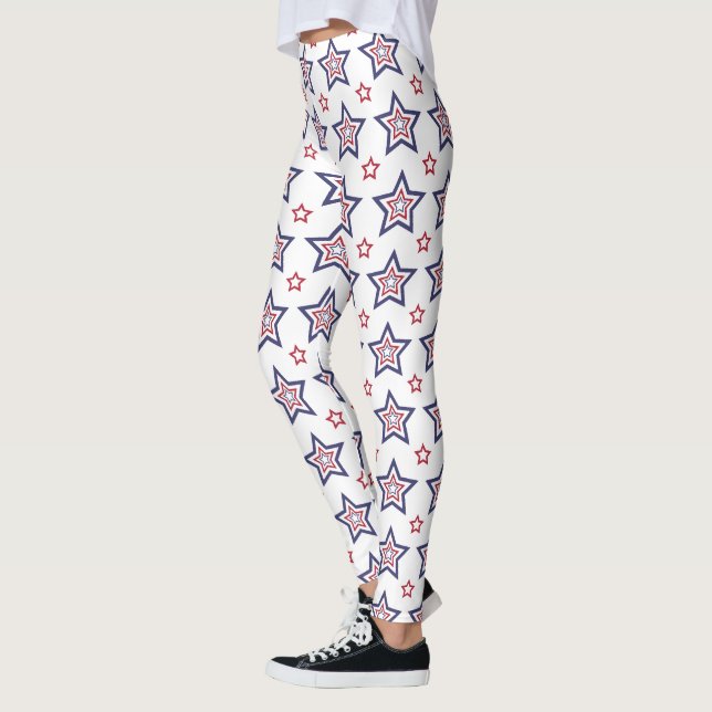 Women's Leggings-Patriotic Stars Leggings (Left)