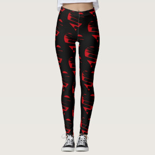 Women's Leggings-Valentine Red Hearts Leggings