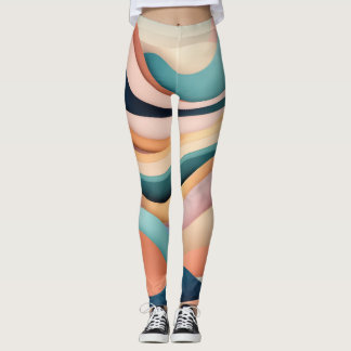 womens leggings with colour waves
