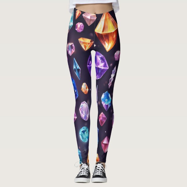 womens leggings with diamond designs (Front)