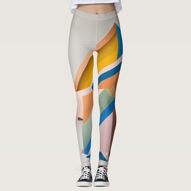 womens leggings with geometric dseign (Front)