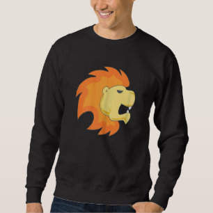 Womens Leo Lion Zodiac July August Birthday Back T Sweatshirt