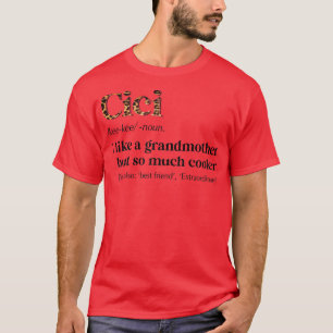 Womens Leopard Cici Definition Funny Grandma Gift T-Shirt