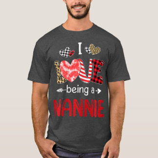 Womens Leopard Cute Mothers Day I Love Being A Nan T-Shirt