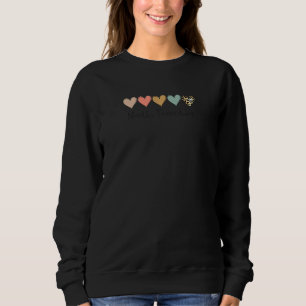 Womens Leopard Hearts Teacher Student Math Teacher Sweatshirt