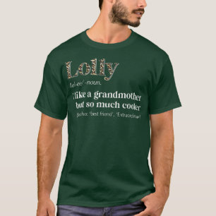 Womens Leopard Lolly Definition Funny Grandma Gift T-Shirt