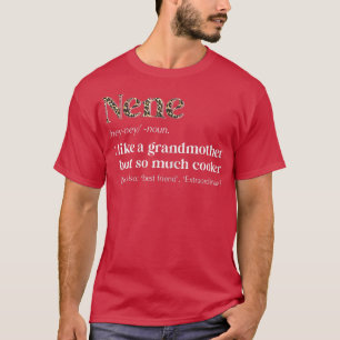 Womens Leopard Nene Definition Funny Grandma Gift T-Shirt