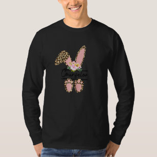 Womens Leopard Print And Flowers Counsellor Cute B T-Shirt