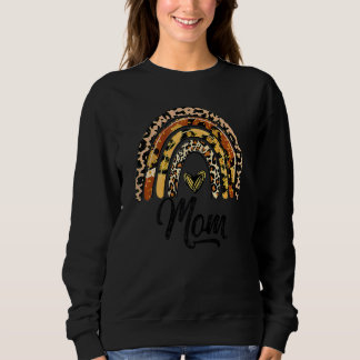 Womens Leopard Rainbow Mum For Mother's Day Blesse Sweatshirt