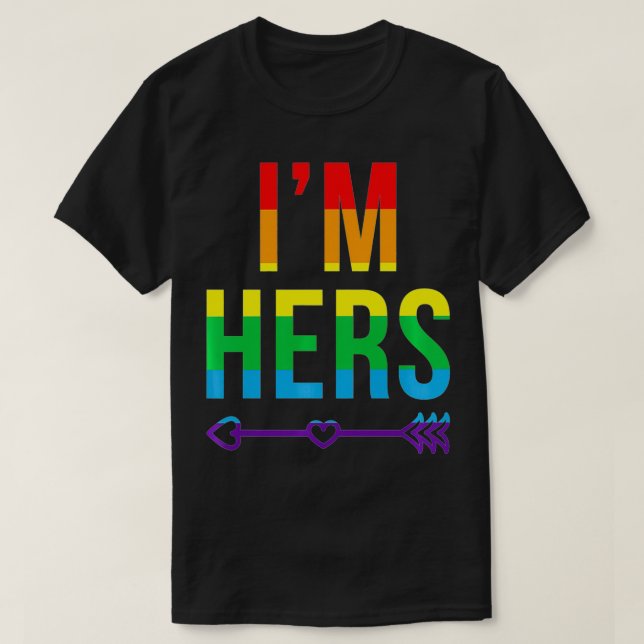 Womens Lesbian Partner Matching Outfit I'm Hers Pa T-Shirt (Design Front)