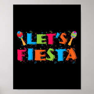 Womens Lets Fiesta Cinco De Mayo Party Shirt V-nec Poster