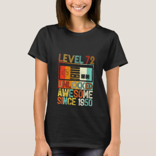 Womens Level 72 Unlocked Awesome Since 1950 72th B T-Shirt