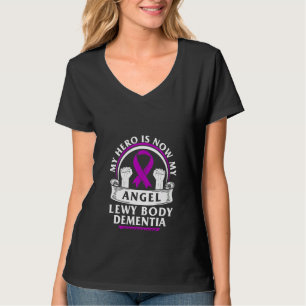 Womens Lewy Body Dementia Awareness Purple Ribbon T-Shirt