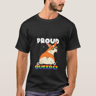 Womens Lgbtq Rainbow Corgi Proud Queergi Queer Gay T-Shirt