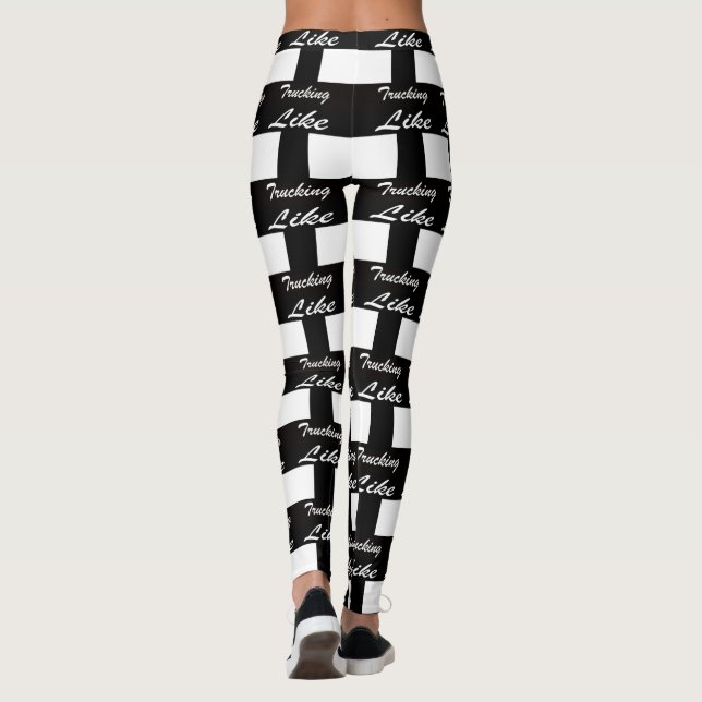 Women's Like Trucking Logo Pattern Leggings (Back)