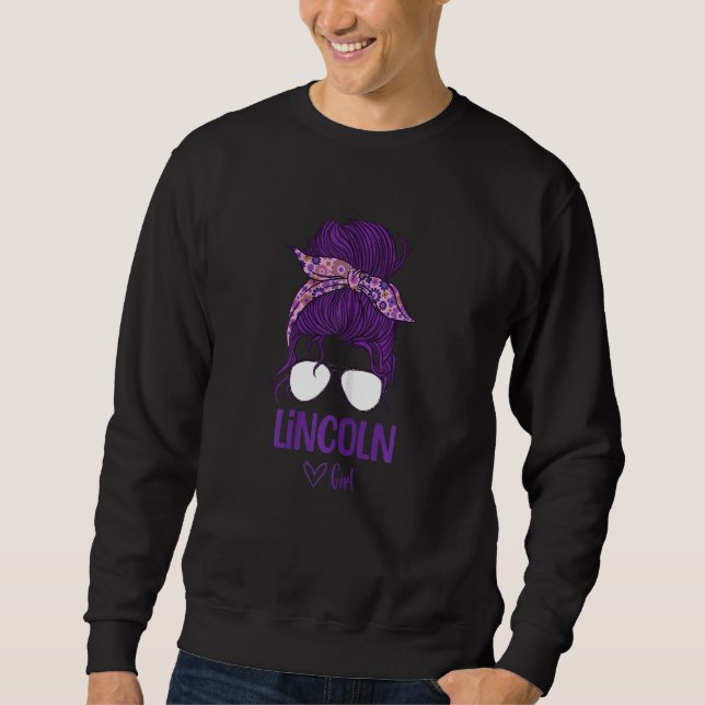 Womens Lincoln Girl  Born In Lincoln Sweatshirt (Front)