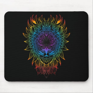 Womens Lioness Mandala Art Zen Yoga Meditation Boh Mouse Pad