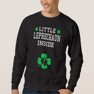Womens little leprechaun inside St Patricks Day Pr Sweatshirt