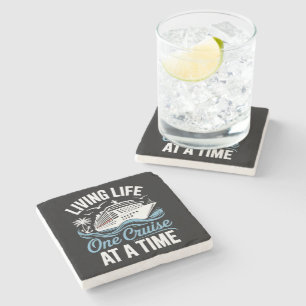 Women's Living Life One Cruise at A Time Stone Coaster