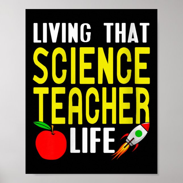 Womens Living That Science Teacher Life With Pride Poster (Front)