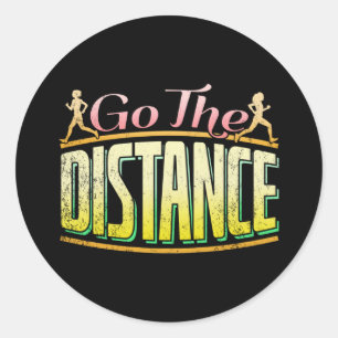 Womens Long Distance Running - Marathon Runner Classic Round Sticker