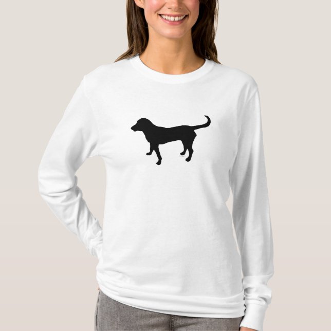 Women's long sleeve shirt black lab silhouette (Front)