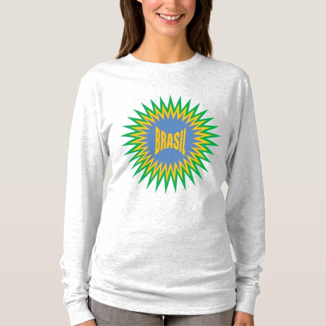 Women's Long Sleeve T-Shirt ash  SUN  BRASIL (Front)