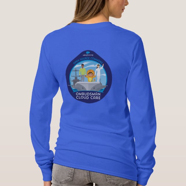 Women's Long Sleeve T with Back Logo T-Shirt (Back)