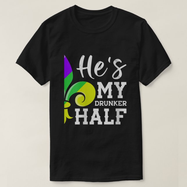 Womens Louisiana Couple Matching Mardi Gras  Hes M T-Shirt (Design Front)
