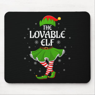 Womens Lovable Elf Christmas Family Girls Women El Mouse Pad