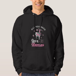 Womens Love All You Need Is Love Llama Hoodie