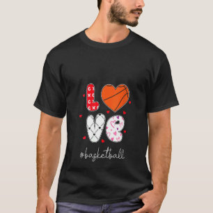Womens Love Basketball Xoxoxo  Doodle Heart Ball G T-Shirt