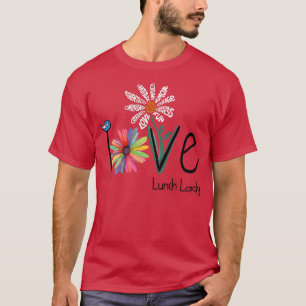 Womens Love Daisy Flower Lunch Lady Premium T-Shirt
