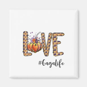 Womens Love Gaga Life Pumpkin Autumn Halloween  Magnet