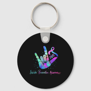 Womens Love Hand Sign Suicide Prevention Awareness Key Ring