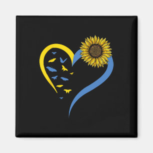 Womens Love Heart Ukraine Sunflower Ukrainian Butt Magnet