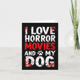 Womens Love Horror Movies Dog Halloween V-Neck Card