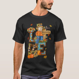 Womens Love Momo Life Cute Scarecrow Autumn grandm T-Shirt