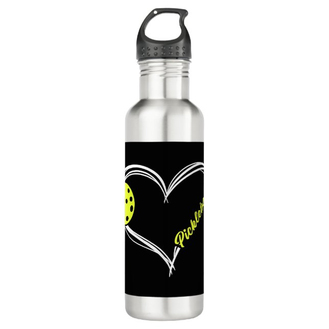 Womens Love Pickleball - cute pickleball match, I  710 Ml Water Bottle (Front)