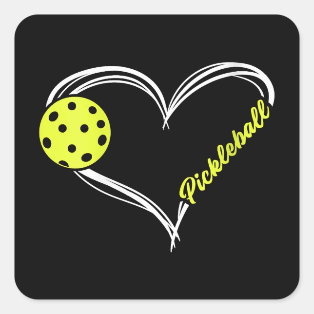 Womens Love Pickleball - cute pickleball match, I  Square Sticker (Front)