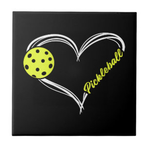 Womens Love Pickleball - cute pickleball match, I Tile