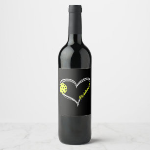 Womens Love Pickleball - cute pickleball match, I Wine Label