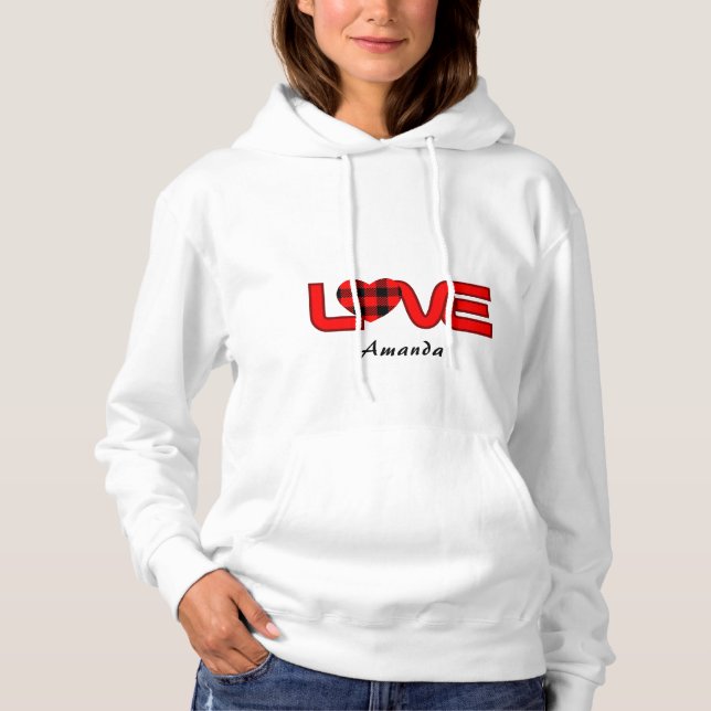 Women's Love Pullover Hoodie Sweatshirt (Front)